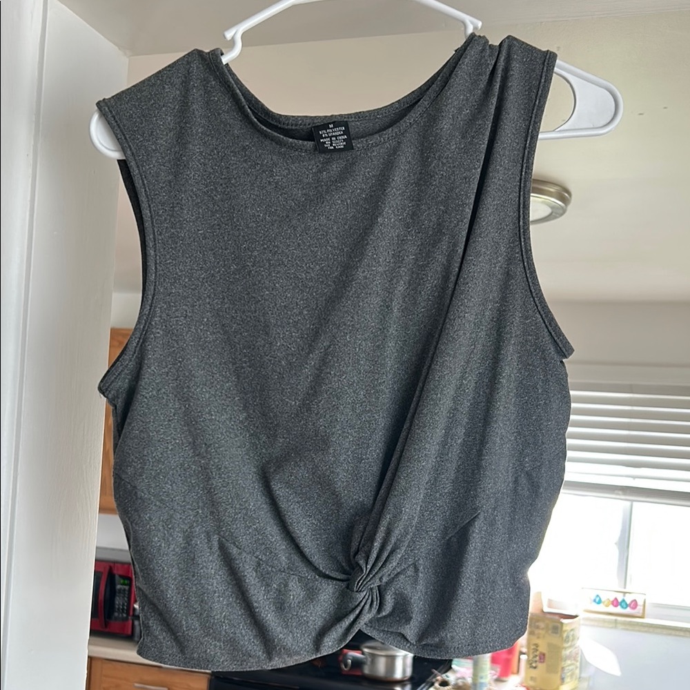 Gray Sleeveless Twist-Front Top - Picture 3 of 3